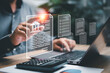 © NongAsimo - Finance and document management concept, Businessmen show Finance and contract documents, financial agreements and banks modern online management and technology