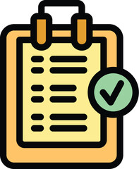 Poster - Manager clipboard icon outline vector. Office leadership. Success job color flat