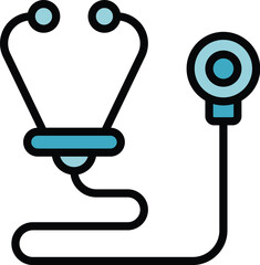 Aufkleber - Stethoscope icon outline vector. Doctor heart. Medical nurse color flat