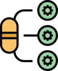 Poster - Medical capsule icon outline vector. Pharmacy pill. Health emergency color flat