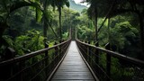 Fototapeta Las - Wooden bridge in forest