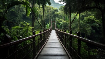  Wooden bridge in forest