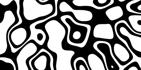 Poster - abstract modern minimal black and white monochrome geometry terrain lines psychedelic pattern textur