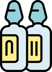 Poster - Vaccine syringe ampoule icon outline vector. Vial vaccine. Bottle injection color flat