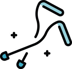 Wall Mural - Medical crutches icon outline vector. Crutch health. Medicine nurse color flat