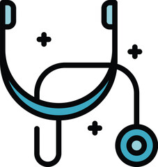 Aufkleber - Hospital stethoscope icon outline vector. Doctor heart. Medical nurse color flat