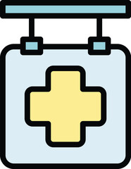 Poster - Medical board icon outline vector. Health doctor. Clinic patient color flat