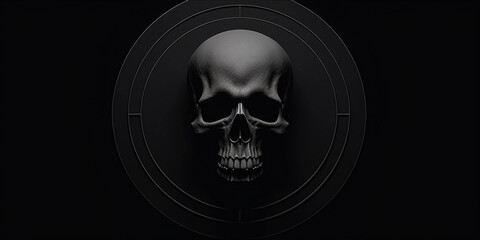 A Dark Human Skull Bullseye