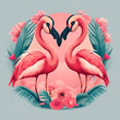 Cute Flamingo graphic design for t-shirt