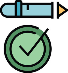 Poster - Approved strategy icon outline vector. Policy process. Regulatory quality color flat