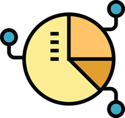 Poster - Strategy pie chart icon outline vector. Circle diagram. Graphic business color flat
