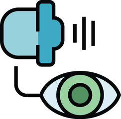 Poster - audience speech icon outline vector. person teacher. team talk color flat