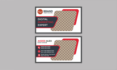 Wall Mural - Business card Modern, Double-sided Creative business card, name card, visiting cards, visit card, corporate business cards, own card, Personal Card, void, grab, introduction, recruitment, id, elegant,