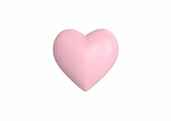 Canvas Print - Vibrant pink heart icon against a white background. 3d render.