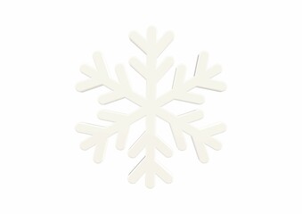 Wall Mural - Festive snowflake isolated on a white background. 3d render.