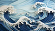 © EvhKorn - abstract mural background with blue waves
