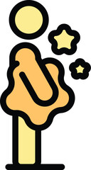 Poster - take online content icon outline vector. social media. people post color flat