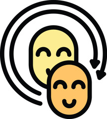 Poster - influence people icon outline vector. social media. share digital color flat