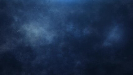 Wall Mural - blue atmosphere clouds and particles 4k loop features blue clouds and particles flowing off screen i