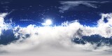 Fototapeta Niebo - Panorama of clouds, HDRI, environment map , Round panorama, spherical panorama, equidistant projection, panorama 360, flying above the clouds,sky above the clouds, 3D rendering