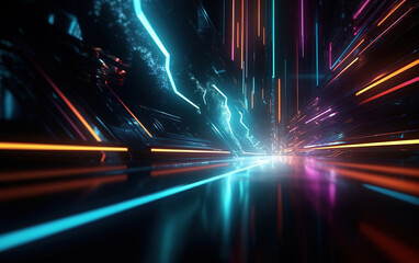 Leinwandbilder - Abstract colorful light background,created with generative ai tecnology.