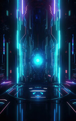 Wall Mural - Abstract colorful light background,created with generative ai tecnology.