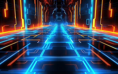 Wall Mural - Abstract colorful light background,created with generative ai tecnology.