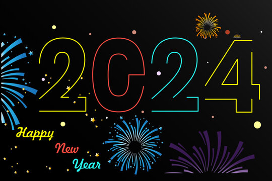 Happy new year 2024. new year. New year 2024-2024.Happy new year 2024 background Vector illustration.