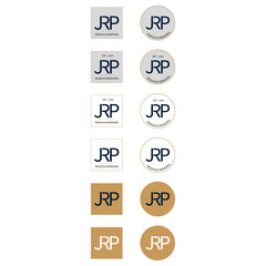 Poster -  JRP minimal logo vector icon template. letter logo, word logo