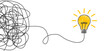 © dlyastokiv - Idea concept, creative of simplifying complex process lightbulb, bulb sign, innovations, untangled of problem. Keep it simple business concept for project management, creativity, marketing