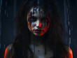 Scary Halloween Vampire, the beautiful vampire woman portrait
