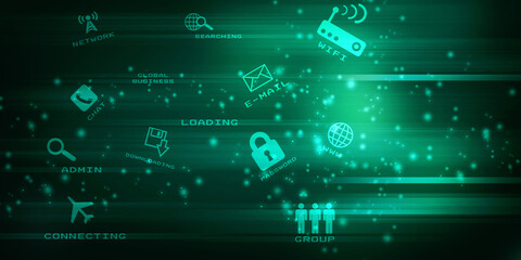 2d illustration Safety concept: Closed Padlock on digital background