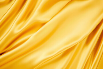 Poster - Background golden silk textile texture with lovely waves against a golden satin or silk background. High quality photo