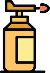 Poster - Lab fire balloon icon outline vector. Medical experiment. Computer test color flat