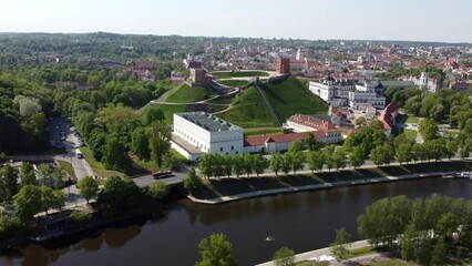 Sticker - Aerial of the Palace of the Grand Dukes of Lithuania with the cityscape in the background