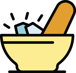 Poster - Lab bowl study icon outline vector. Laboratory research. Medical experiment color flat