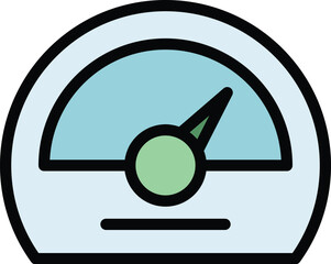 Poster - Lab gauge icon outline vector. Computer test. Scientist education color flat