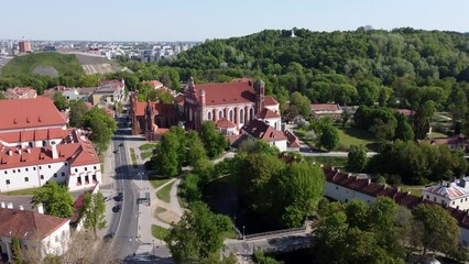 Sticker - Aerial of the beautiful city of Vilnius with beautiful buildings on a sunny day