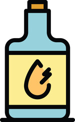 Poster - Water lab bottle icon outline vector. Chemical tube. Science laboratory color flat