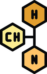 Poster - Chemical formula icon outline vector. Lab science. Chemistry test color flat