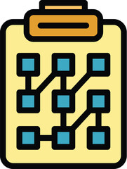 Poster - Lab research clipboard icon outline vector. Medical tube. Laboratory test color flat