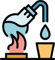 Poster - Lab experiment icon outline vector. Laboratory research. Chemistry science color flat