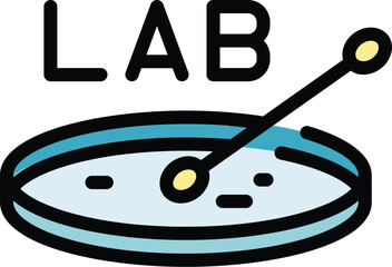 Poster - Lab tools icon outline vector. Laboratory research. Medical science color flat