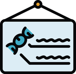 Poster - Lab wall banner icon outline vector. Medical test. Lab equipment color flat