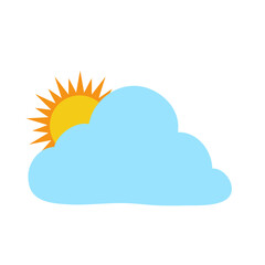 the sun and cloud weather icon. vector illustration