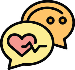 Poster - Health chat icon outline vector. Medical hospital. Clinic help color flat