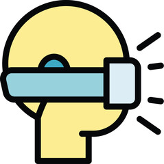 Poster - Vr goggles icon outline vector. 360 tour. Video degree color flat