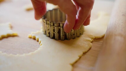 Sticker - Cutting out cookies from shortbread dough.