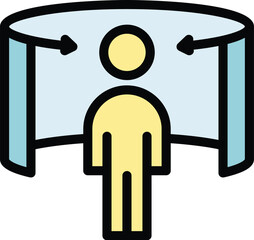 Poster - Game vr tour icon outline vector. Virtual angle. Video degree color flat
