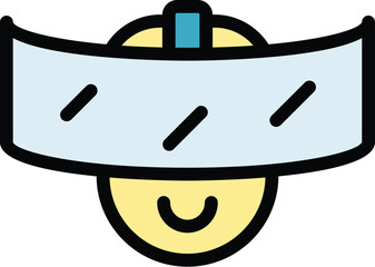Poster - Wide virtual tour icon outline vector. Camera angle. Panorama design color flat